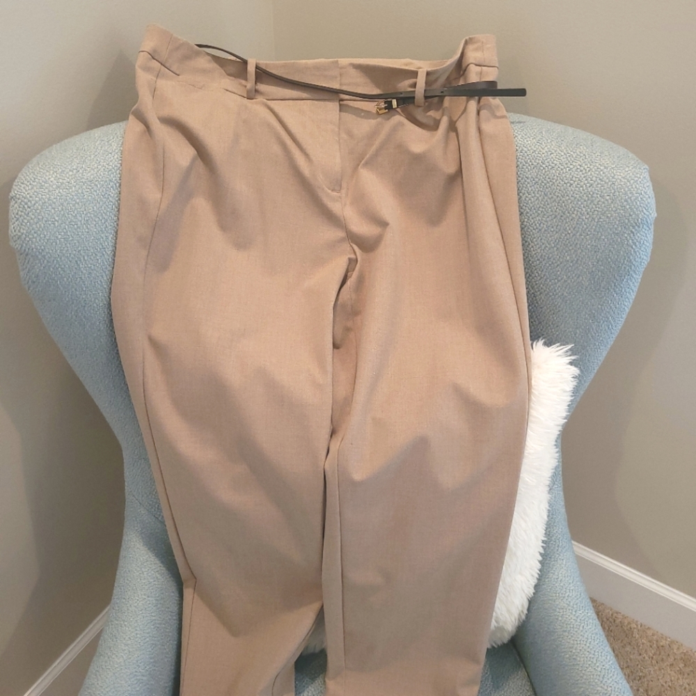 Liz Clairborne EMMA size 14 regular fit ankle pants in color tan
